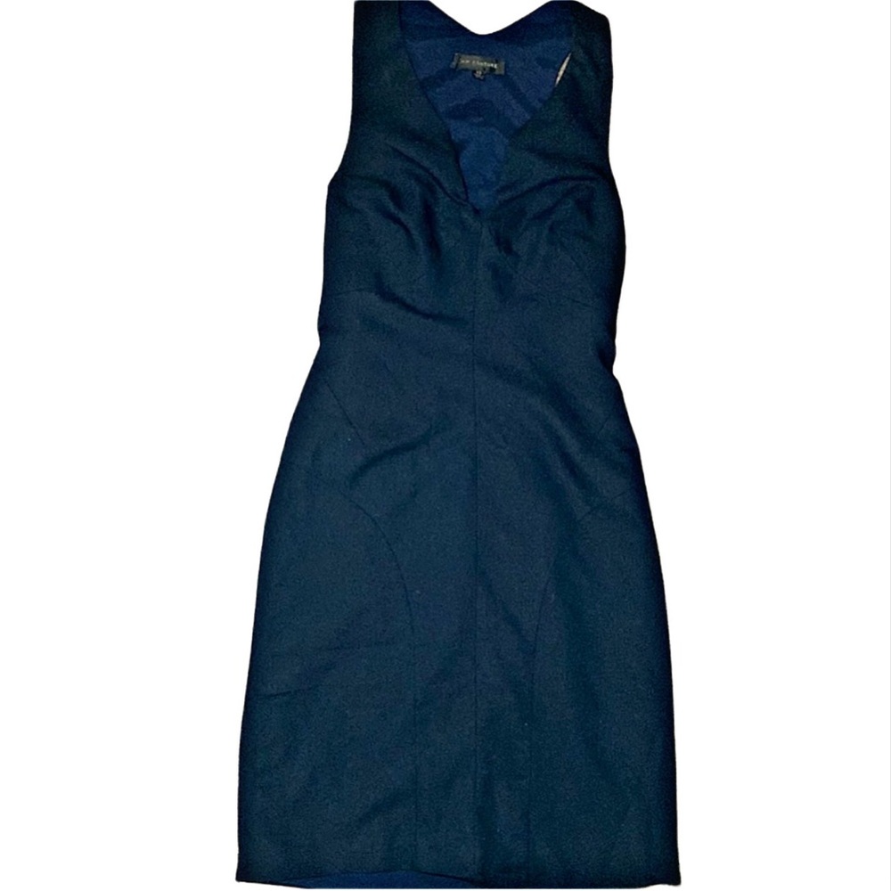 Structured bodycon navy blue dress with back cut outs